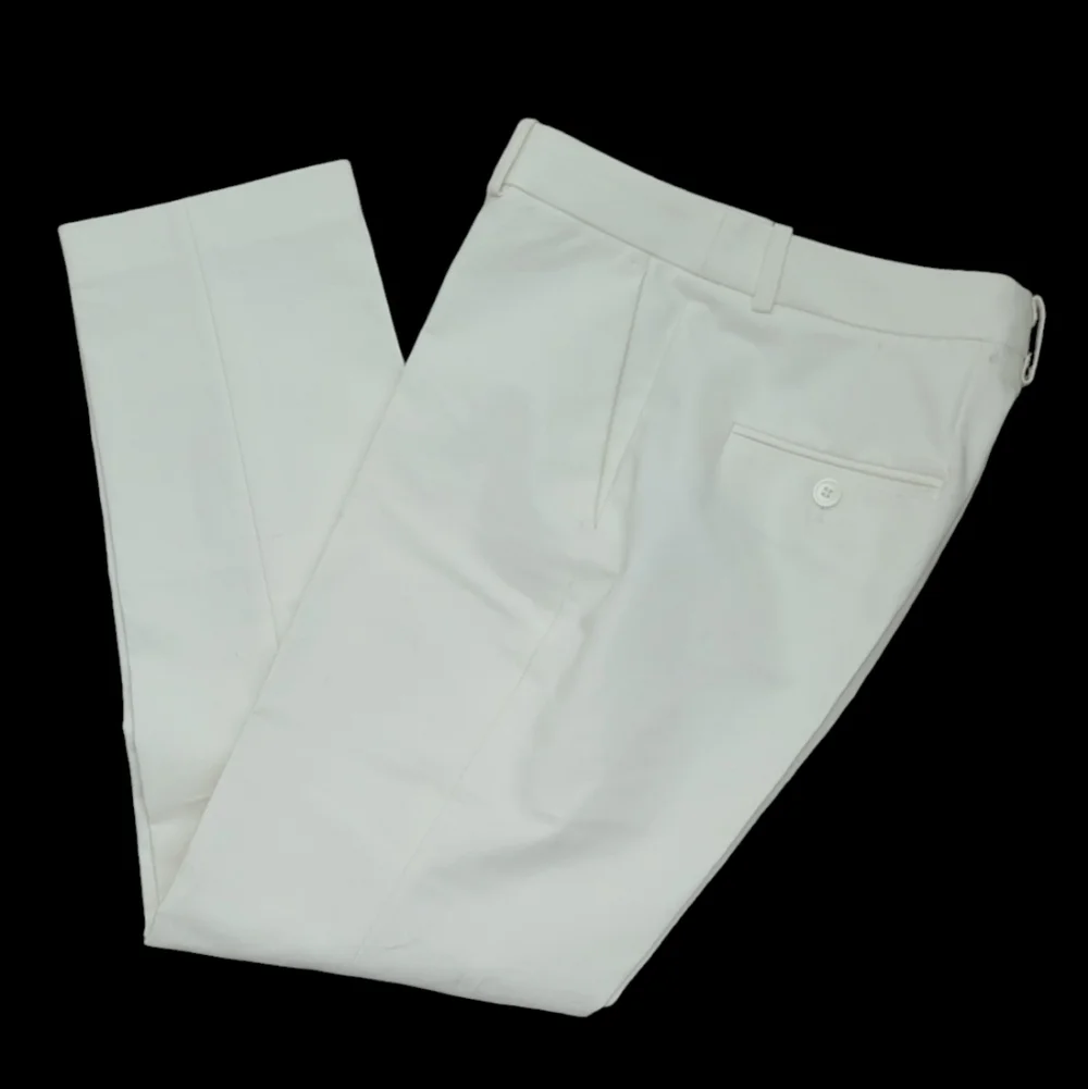 Michael Kors Collection Made in Italy Cream Cotton Stretch Office Pants 6